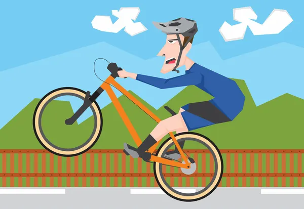 Uma Ilustração Homem Andando Bicicleta Fazer Algum Estilo Livre —  Vetores de Stock