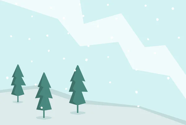 Eine Landschaftliche Illustration Der Schneeszene Auf Dem Hügel — Stockvektor