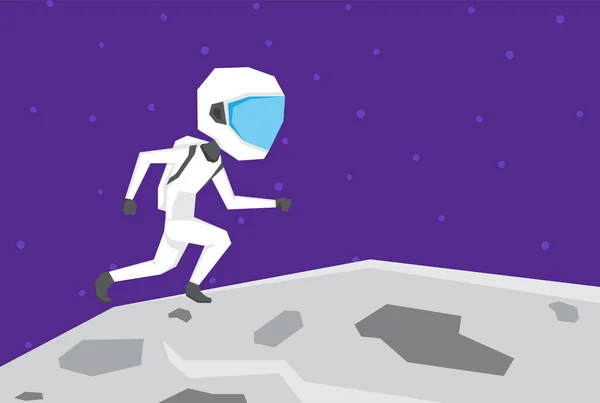Illustration Eines Astronauten Auf Dem Mond — Stockvektor