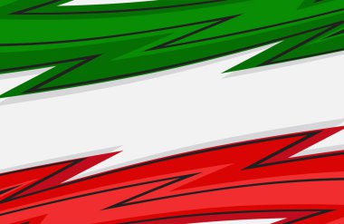 İtalyan bayrağı renk temalı soyut çıkıntılar