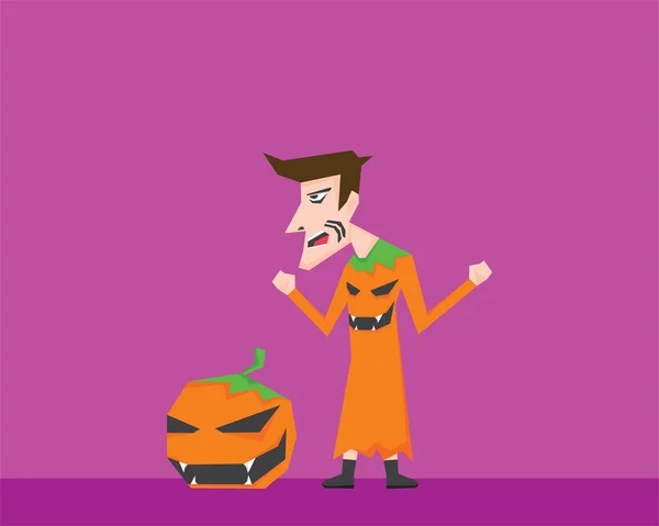 Une Illustration Homme Portant Costume Halloween — Image vectorielle