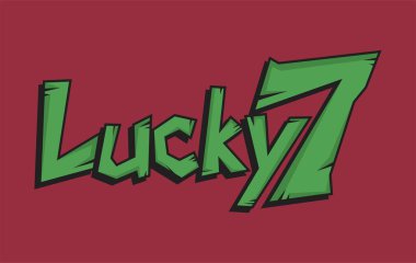 Yeşil ahşap desenli şanslı 7 metin vektörü