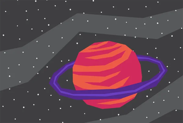 Szaturnusz Bolygójának Illusztrációja Űrben — Stock Vector