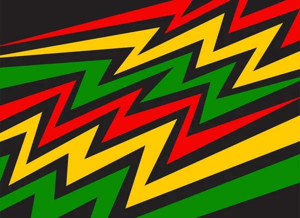 Einfacher Hintergrund Mit Zickzackmuster Und Jamaikanischem Farbthema — Stockvektor