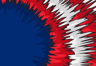 Mavi, kırmızı ve beyaz kenarlı desenli soyut arkaplan