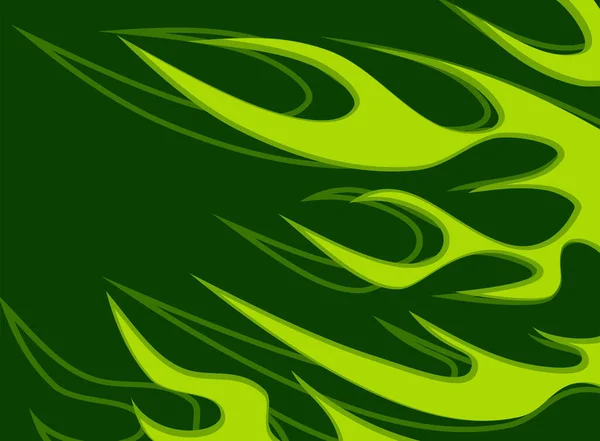 緑の炎のパターンを持つシンプルな背景 — ストックベクタ