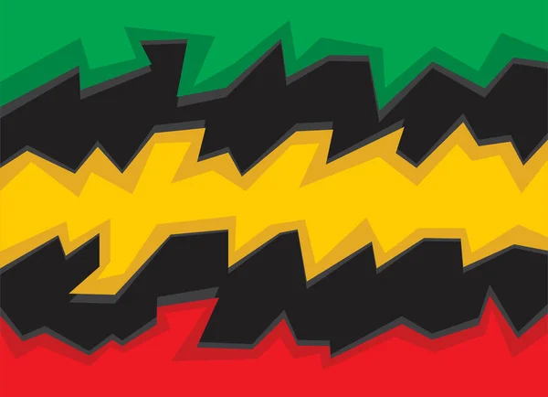 Abstrakter Hintergrund Mit Gezacktem Muster Und Jamaikanischem Farbthema — Stockvektor