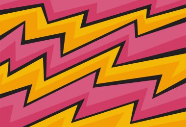 Eğimli pembe ve sarı zikzak desenli basit arkaplan
