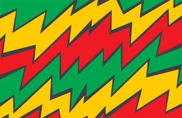 Απλό Φόντο Κλίση Zigzag Μοτίβο Γραμμή Και Τζαμάικα Χρώμα Θέμα — Διανυσματικό Αρχείο