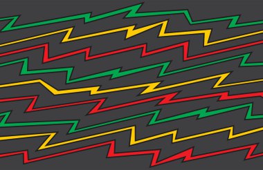 Zigzag çizgisi desenli ve Jamaika renk temalı basit arkaplan
