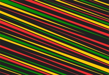 Minimalist background with abstract slash and stripe pattern and with Jamaican color theme clipart