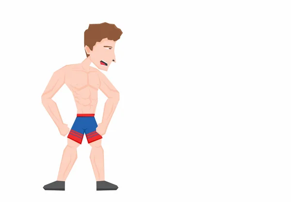 Illustration Man Muscular Body — Vetor de Stock