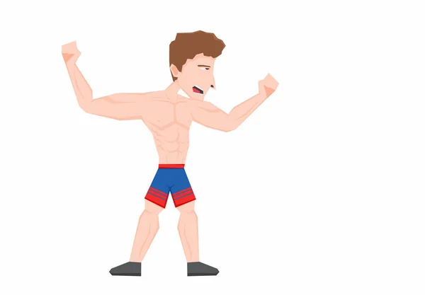 Illustration Man Muscular Body — 图库矢量图片