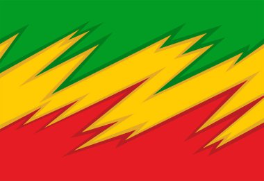 Abstract background with gradient spikes and jagged pattern and with Jamaican color theme
