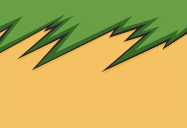 Abstract background with green spikes and jagged zigzag line pattern and some copy space area