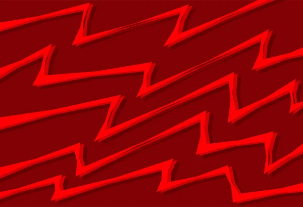 Fondo Simple Con Patrón Línea Zigzag Rojo Bosquejo — Vector de stock