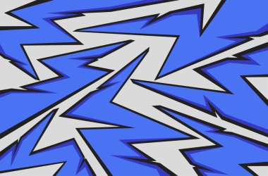 Mavi dikenli ve zikzak çizgisi desenli soyut arkaplan