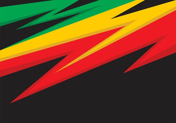 Einfacher Hintergrund Mit Zickzackmuster Und Jamaikanischem Farbthema Und Etwas Kopierfläche — Stockvektor