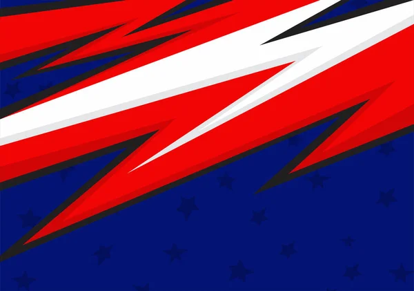 Fondo Abstracto Con Tema Bandera Americana Con Línea Dentada Zigzag — Vector de stock