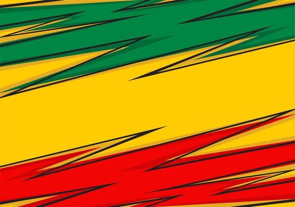 Abstraktní Pozadí Hroty Klikatým Vzorem Jamajským Barevným Motivem — Stockový vektor