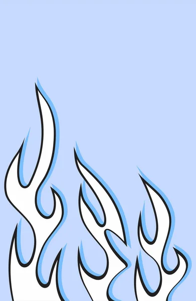 Modèle Flamme Simple Avec Peu Contour Ombre — Image vectorielle