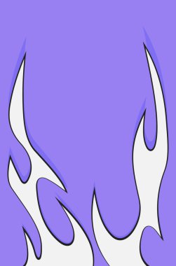 Ana hatları, gölgesi ve kopyalama alanı olan basit alev deseni