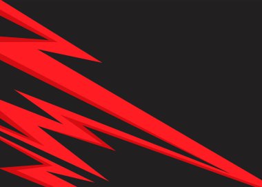 Kırmızı sivri uçlu ve zigzag çizgili soyut arkaplan ve bazı kopyalama alanı ile