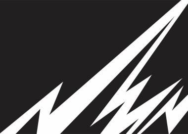 Sivri uçlu ve zikzak çizgisi desenli soyut siyah beyaz arkaplan ve bazı kopyalama alanı