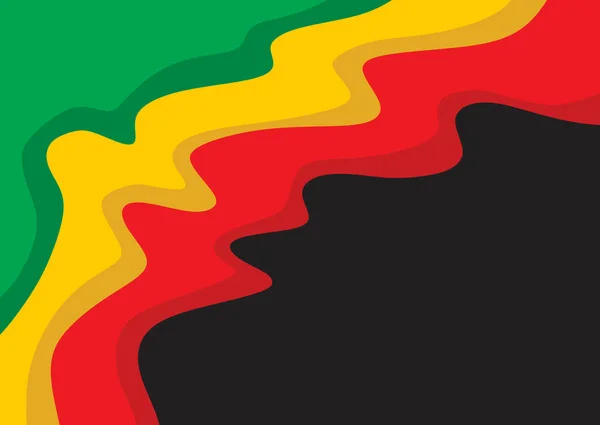 Eenvoudige Jamaicaanse Achtergrond Met Golvende Lijnen Patroon Met Een Aantal — Stockvector