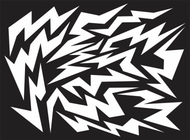 Çeşitli keskin, zigzag ve şimşek desenli soyut arkaplan