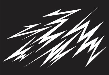 Çeşitli keskin, zigzag ve şimşek desenli soyut arkaplan