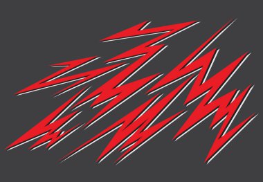 Çeşitli keskin, zigzag ve şimşek desenli soyut arkaplan