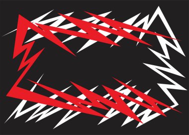 Dikenli ve zikzak çizgisi desenli soyut arkaplan ve bazı kopyalama alanı