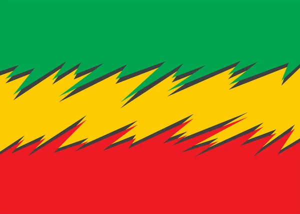 Dikenli, zikzak desenli ve Jamaika renk temalı soyut arkaplan