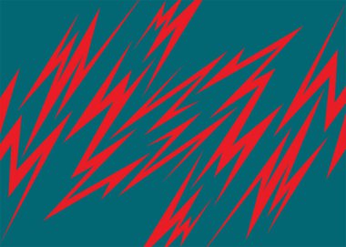 Kırmızı başaklar ve zikzak çizgisi desenli soyut arkaplan