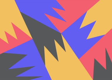 Soyut renkli zikzak desenli minimalist bir arkaplan. Soyut iç duvar kağıdı