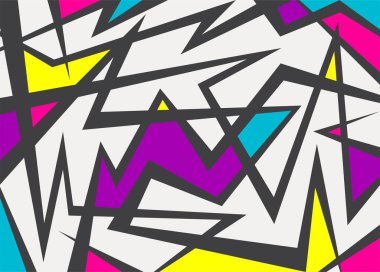 Renkli, soyut, keskin ve geometrik desenli minimalist bir arka plan. Soyut iç duvar kağıdı