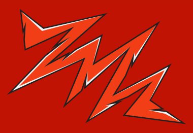 Soyut kırmızı başaklar ve zikzak çizgisi deseni