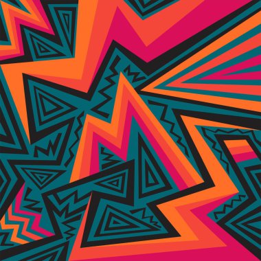 Düzensiz çizgiler ve çeşitli desenlerle soyut arkaplan