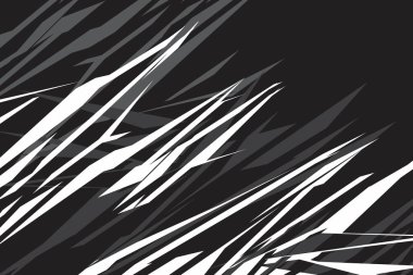 Düzensiz keskin ve sivri desenli soyut siyah beyaz arkaplan