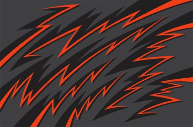 Kırmızı başaklar ve zikzak çizgisi desenli soyut arkaplan