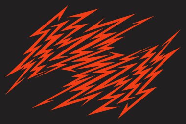 Çeşitli keskin, zigzag ve şimşek desenli soyut arkaplan