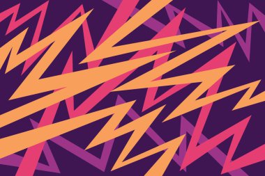 Renkli üst üste binen zikzak desenli minimalist arkaplan