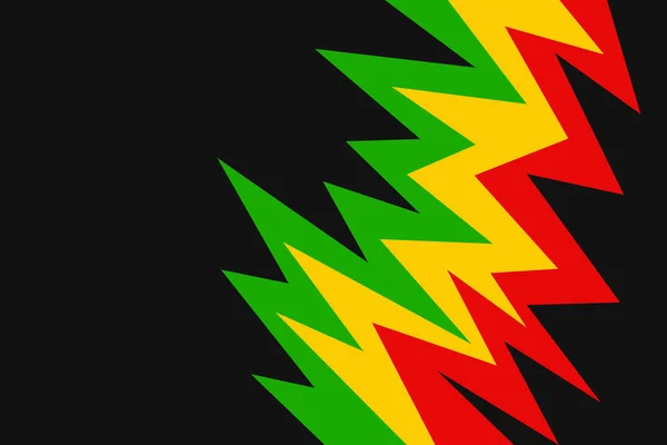 Abstrakter Hintergrund Mit Buntem Zickzack Muster Und Mit Jamaikanischem Farbthema — Stockvektor