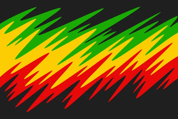 Abstrakt Bakgrund Med Färgglada Vågiga Linje Mönster Och Med Jamaicanskt — Stock vektor