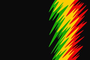 Renkli dalgalı çizgi desenli soyut arkaplan ve biraz kopyalama alanı ve Jamaika renk temalı