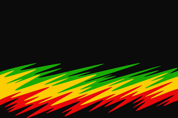 Абстрактный фон с цветным восковым рисунком линии и с некоторой площадью пространства для копирования и с ямайской цветовой темой