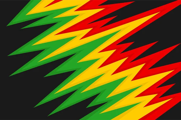 Abstrakter Hintergrund Mit Spikes Muster Und Mit Jamaikanischem Farbthema — Stockvektor