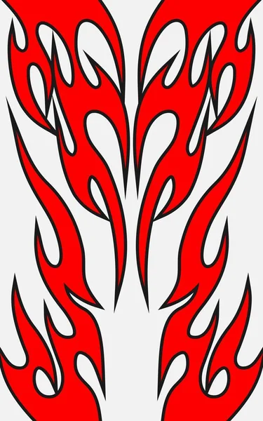 赤炎のタトゥーパターンを持つシンプルな背景 — ストックベクタ