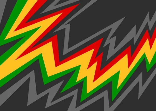 Değişken zikzak desenli ve Jamaika renk temalı soyut arkaplan